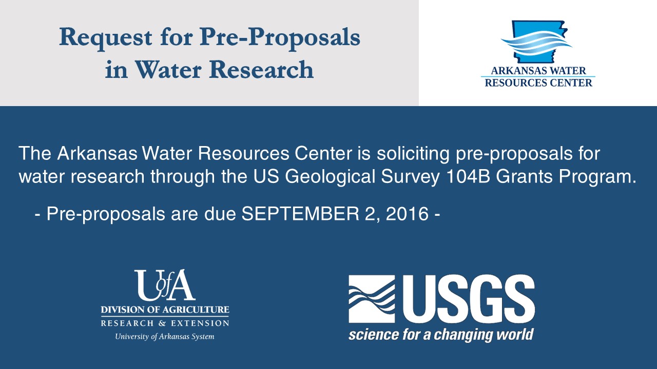 Water Research Faculty Invited to Submit Pre-Proposal for 104B Funding Opportunity